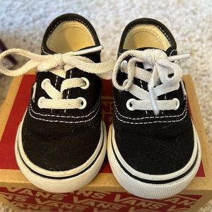 Baby Authentic Black Lace-up Vans